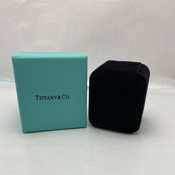 Tiffany & Co. Suede and Satin Ring Gift Presentation Case and Blue Outer Box